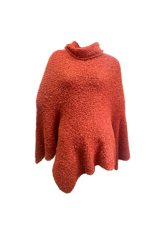 100% Alpaca Turtleneck Poncho