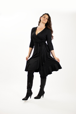 Magdeleine Solid Wrap Dress