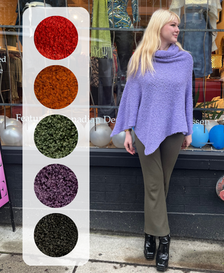 100% Alpaca Turtleneck Poncho