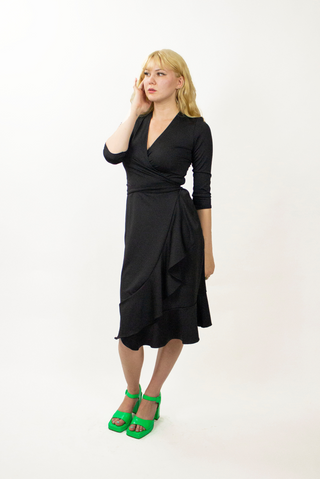 Magdeleine Solid Wrap Dress