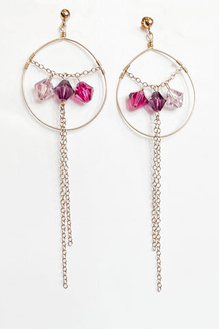 Amethyst Crystal Drop Earrings - Shelley Klassen
