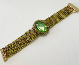 Martha Todd Gold & Pale Green Crystal Bracelet
