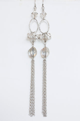 Silver Crystal Drop Earrings - Shelley Klassen