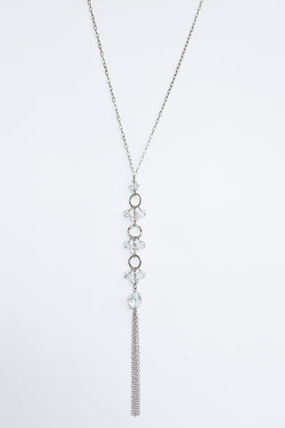 Silver Crystal Drop Necklace - Shelley Klassen