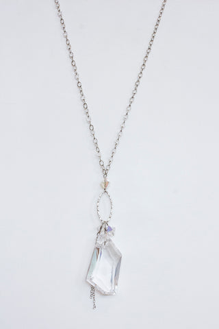 Silver Big Crystal Necklace - Shelley Klassen