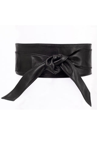 Bronsino Leather Obi Belt - Wide Black - Shelley Klassen