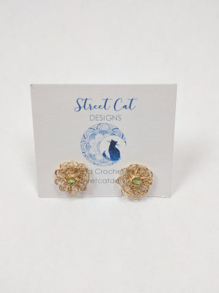 Crochet Stud Earring in Peridot - Shelley Klassen
