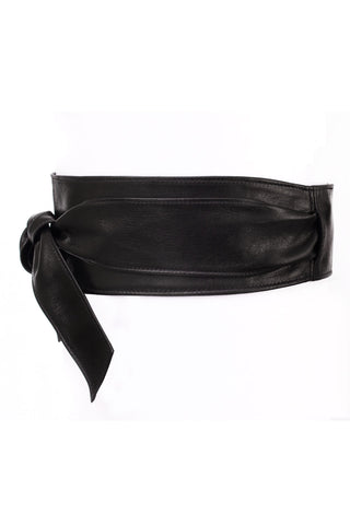 Bronsino Leather Obi Belt - Wide Black - Shelley Klassen